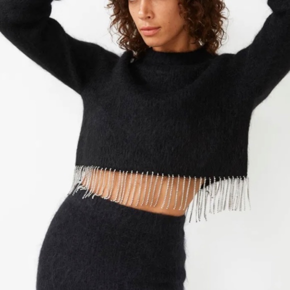 Diamanté Cropped Fringe Jumper from & Other Stories - Picture 3 of 8